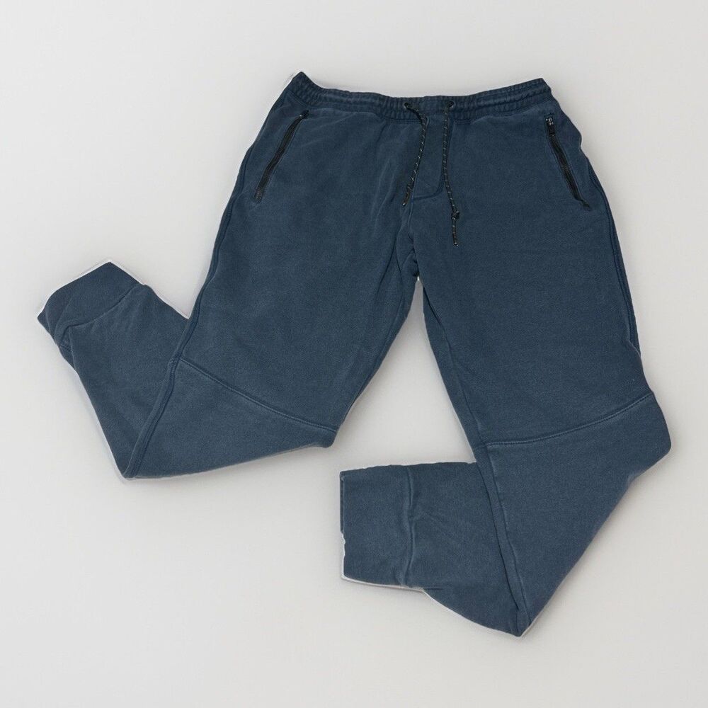 American Eagle Mens Active 24/7 Jogger Sweatpants Blue Zipper Pockets Size Large